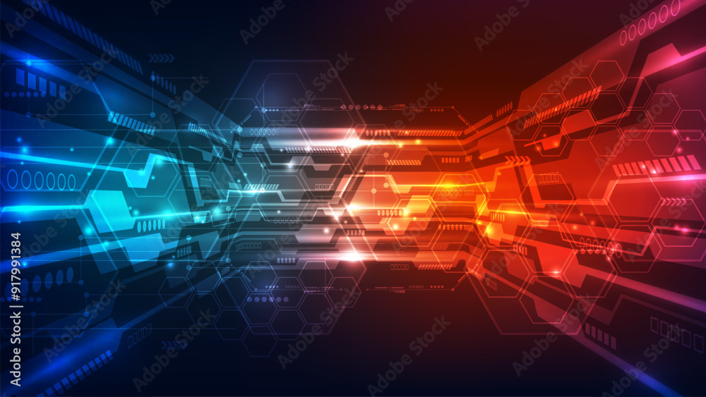 Abstract technology background. Futuristic user interface. Vector ...