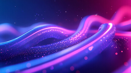 Poster - abstract light three-dimensional luminous particles technology sense kv main visual background