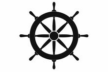 
Steering wheel icon. ship steering silhouette vector illustration
