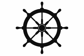 
ship steering vector silhouette. icon, symbol, sign
