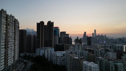 Wall Mural - North Point ,Hong Kong island panorama with Victoria harbor, Aug 4 2024