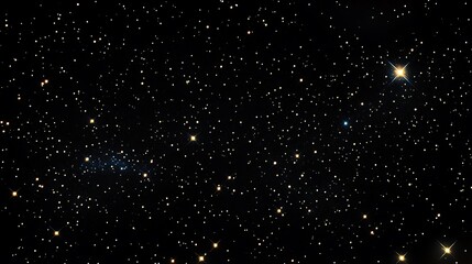 Black background, night sky with stars sparkling