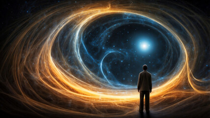 Wall Mural - The quantum field, a swirling dance of energy and matter