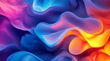 Leinwandbilder - A mesmerizing abstract background featuring flowing waves of vibrant colors blending seamlessly, creating a dynamic and fluid visual effect.