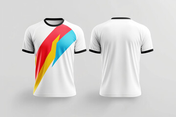 Wall Mural - white jersey template for team club, jersey sport, front and back, Tshirt mockup sports jersey template design for football soccer, racing, gaming, sports jersey