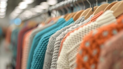 Wall Mural - Colorful Shirts Displayed in a Retail Store During Daylight