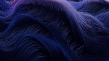 Poster - Blue wavy hair texture seamless loop animation background.