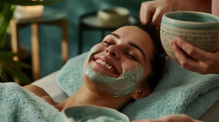 The woman's relaxing facial