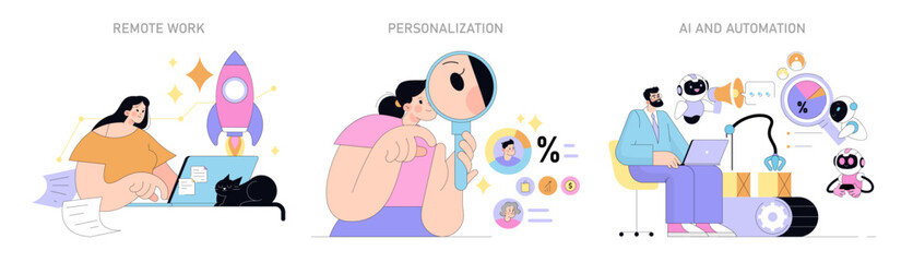 Poster - small business. flat vector illustration