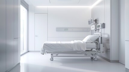 Future of Healthcare: Smart Hospital Room with Cutting-Edge Automated Patient Care Systems and Advanced Technology Innovations