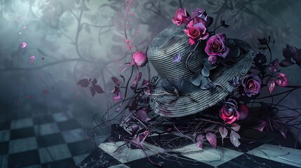 Sticker - Enchanted Hat with Roses