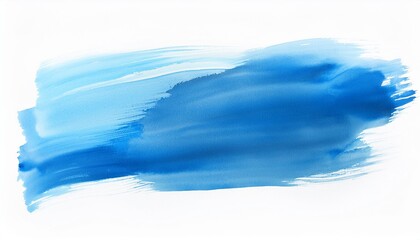 blue watercolor abstract paint stroke on white background