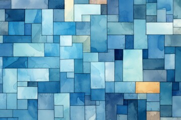 Canvas Print - Denim Patchwork Material Structure Background - Generative AI