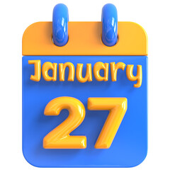 Poster - 3D Calendar with 27 date number