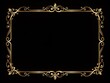 © Man888 - Elegant thin vintage gold frame on a black background, ornate rectangular shape with subtle distress, perfect for adding text or design elements within.