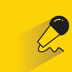 Poster - microphone icon with shadow on yellow background