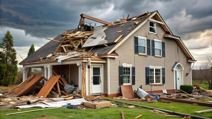 Tornado damage house 