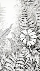 Canvas Print - Ferns Material Structure Background - Generative AI