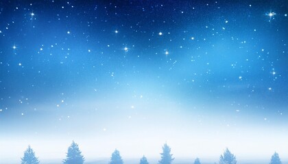 christmas night sky background with stars blue white gradient