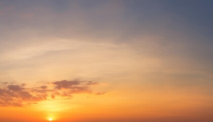 Wall Mural - soft color sky panorama at orange sunset