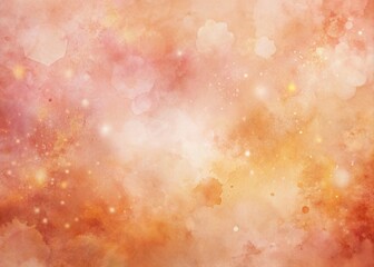 Wall Mural - whimsical abstract background featuring soft orange and pink hues with watercolor texture, distresse