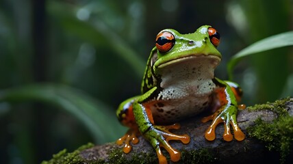 Wall Mural - red eyed tree frog