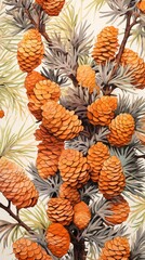 Canvas Print - Pine Cones Material Structure Background - Generative AI