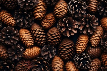 Wall Mural - Pine Cones Material Structure Background - Generative AI