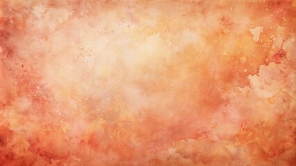 Wall Mural - vintage watercolor background featuring soft pastel peach and light red hues blended with orange and