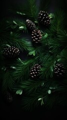 Wall Mural - Pine Cones Material Structure Background - Generative AI