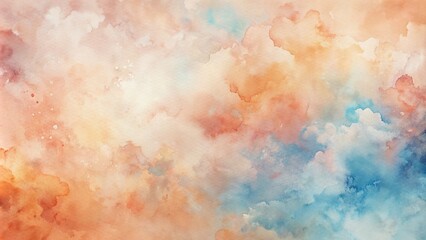 Wall Mural - warm and inviting abstract watercolor texture featuring soft orange, pink, and beige hues with subtl