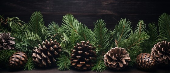 Wall Mural - Pine Cones Material Structure Background - Generative AI