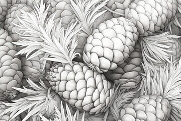 Wall Mural - Pine Cones Material Structure Background - Generative AI