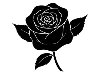 Modern Rose Silhouette Art: Versatile Vector Graphics for Creative Projects