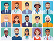 © Adisorn - Stylized illustrations of diverse business professionals, including doctors, engineers, and entrepreneurs, presented in colorful, modern, and minimalist designs for online profile and branding use.