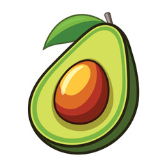 vector avocado illustration, avocado template 