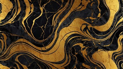 Background Gold Marble Design and Black Marble