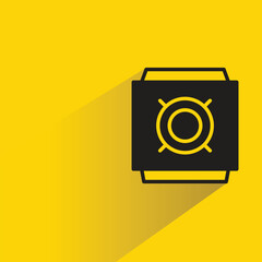 Poster - audio loudspeaker icon with drop shadow on yellow background