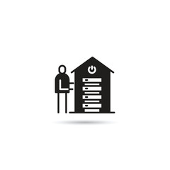 Poster - smart home server and database icon vector illustration