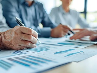 Poster - Experienced Finance Expert Presenting Retirement Plan to Elderly Couple