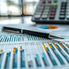 Poster - Detailed Financial Report with Analytical Bar Graphs and Statistics for Business Planning