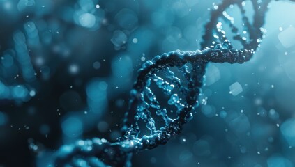 dna double helix with blue background