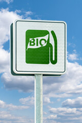 Sticker - Road sign with symbol of bio fuel fillng station