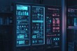 © Aurora - A cybermedicine cabinet filled with advanced health tech, including wearable devices, smart pills, and nanotech injections, glowing softly in a dark room
