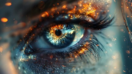 Poster - Surreal and Dreamlike Eye with Ethereal Textures and Glowing Elements
