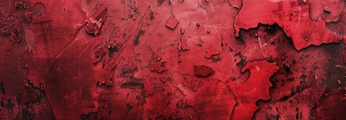 Wall Mural - red color horror background, world cup old wall themed background concept, peeling wall surface with scratches on old wall