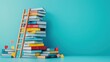 © CHA - A stack of books with a ladder leading to the top symbolizing learning