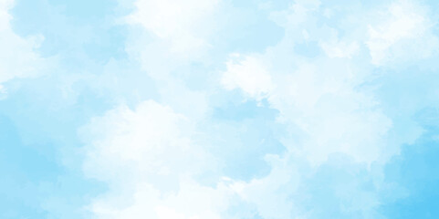 Wall Mural - blue sky with clouds. light sky blue shades watercolor background. sky nature landscape background. 