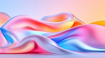 Poster - A flowing wave texture blends blue and purple tones, creating a visually soothing and vibrant composition