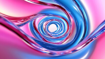 Poster - The intertwining blue and pink spiral creates a captivating visual depth and dynamic flow